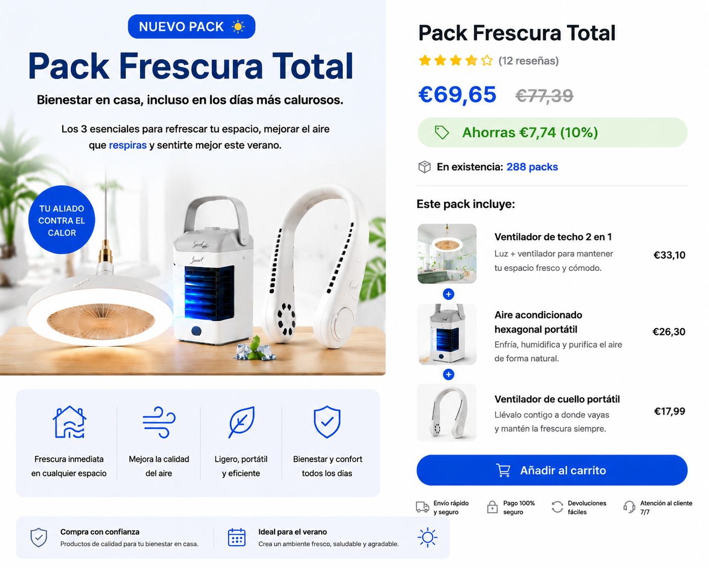 Pack 3 en 1: Frío Total para Casa + Bolsillo + Cuello