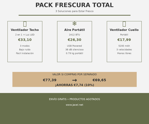 Pack 3 en 1: Frío Total para Casa + Bolsillo + Cuello