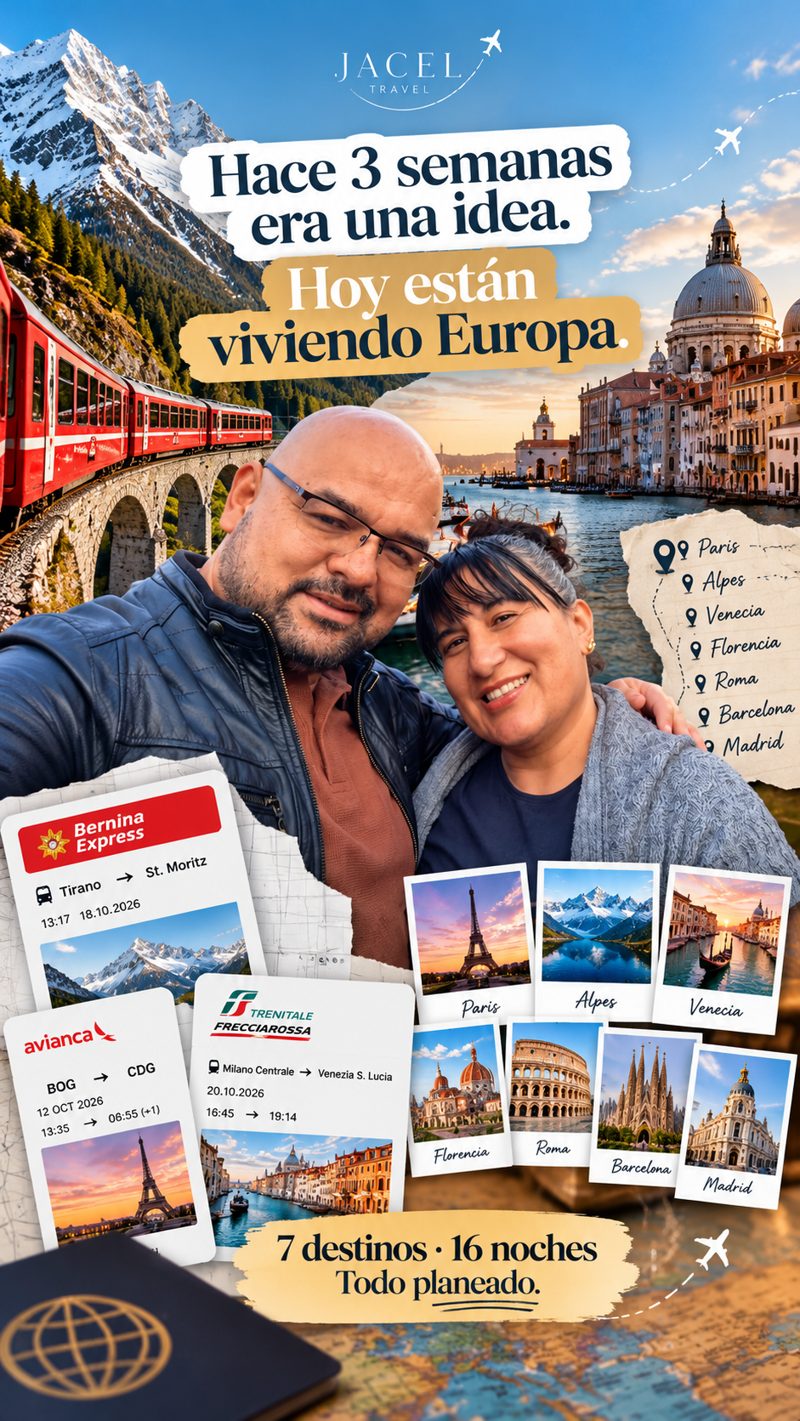 Alexander y Luz durante su viaje por Europa con Jacél